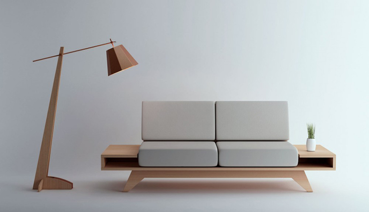 “El diseño de este sofá, creado por el diseñador chileno Pablo Llanquin, trata de buscar un estilo simple e ingenuo.”