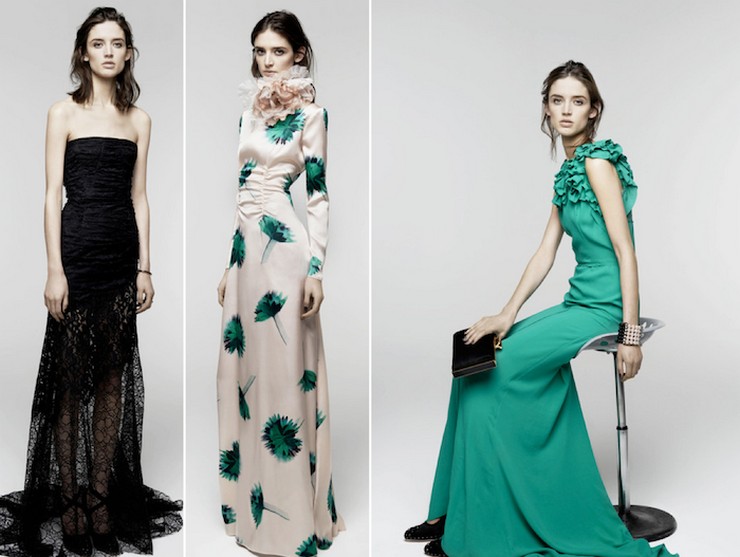 "Encajes, flores y vestidos largos - colección pre fall/otoño 2014 de Ricci, diseñada por Peter Cooping"