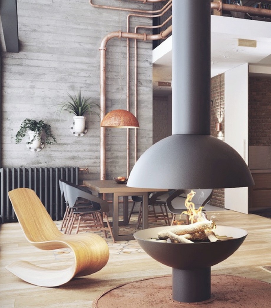 Ideas para Decorar: Diseño industrial de Lujo para una sala de estar